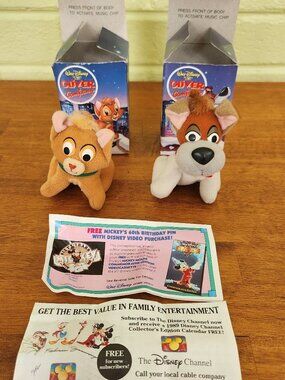 Vintage 1988 McDonalds Disney OLIVER & COMPANY Christmas Plush Ornaments Lot T2